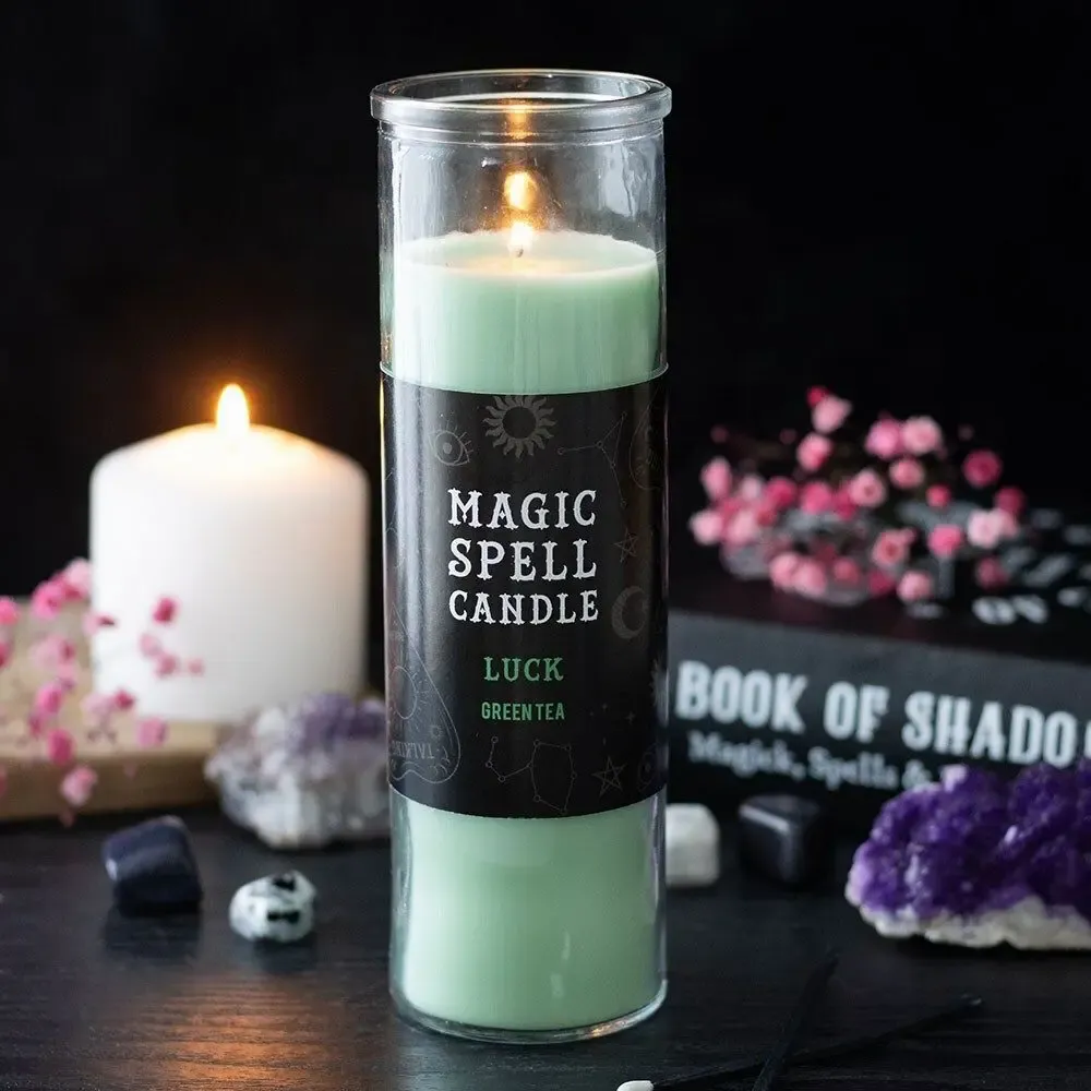 Candles - Luck Green Tea Magic Spell Tube Candle - SOMETHING DIFFERENT WHOLESALE