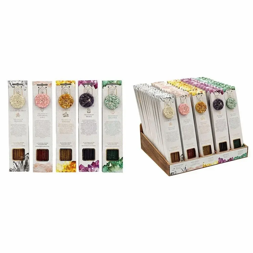 Senteurs - Lot de 40 bâtonnets d'encens en cristal avec support - SOMETHING DIFFERENT WHOLESALE