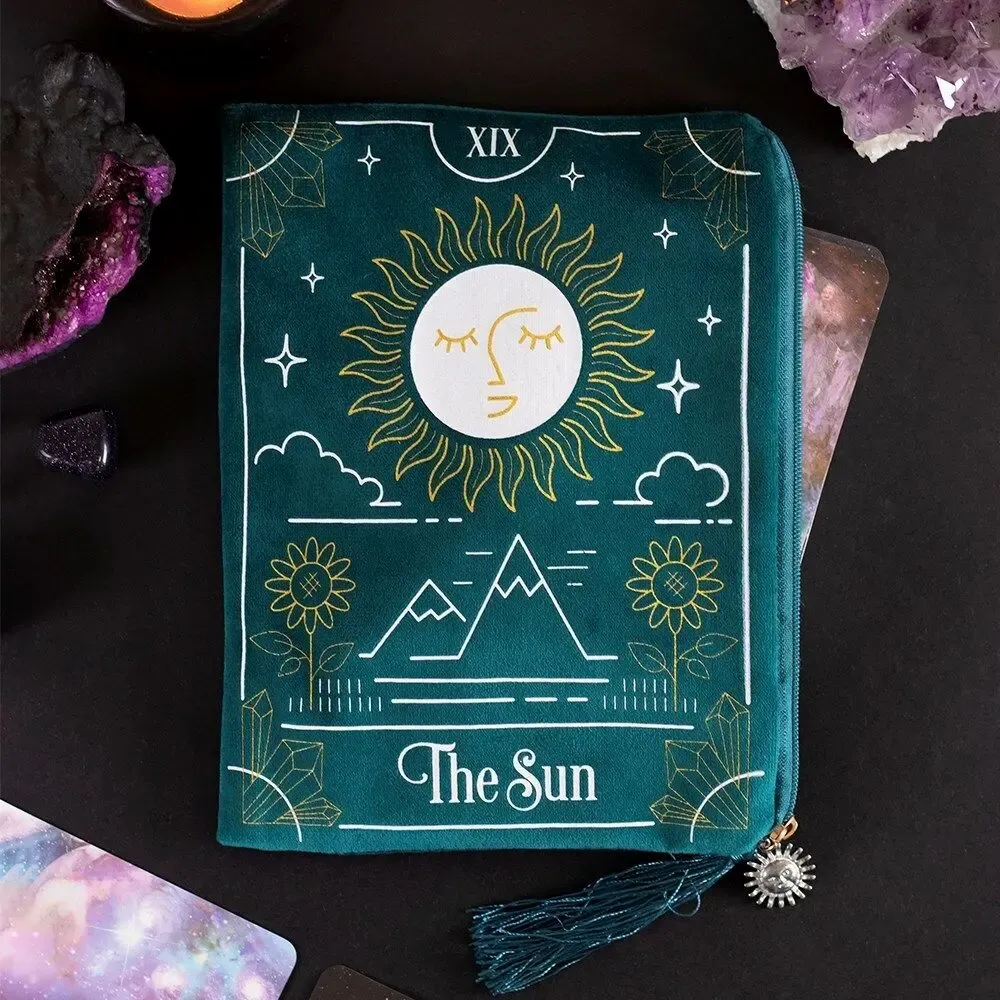 Clutches - The Sun Tarot Card Zippered Bag - SOMETHING DIFFERENT WHOLESALE
