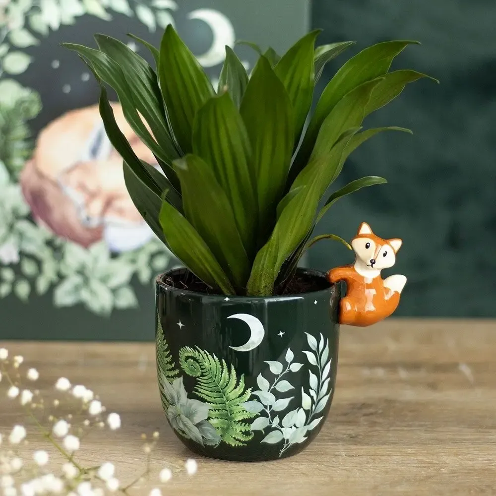 Flower pots - Green Forest Plant Pot with Fox - SOMETHING DIFFERENT WHOLESALE