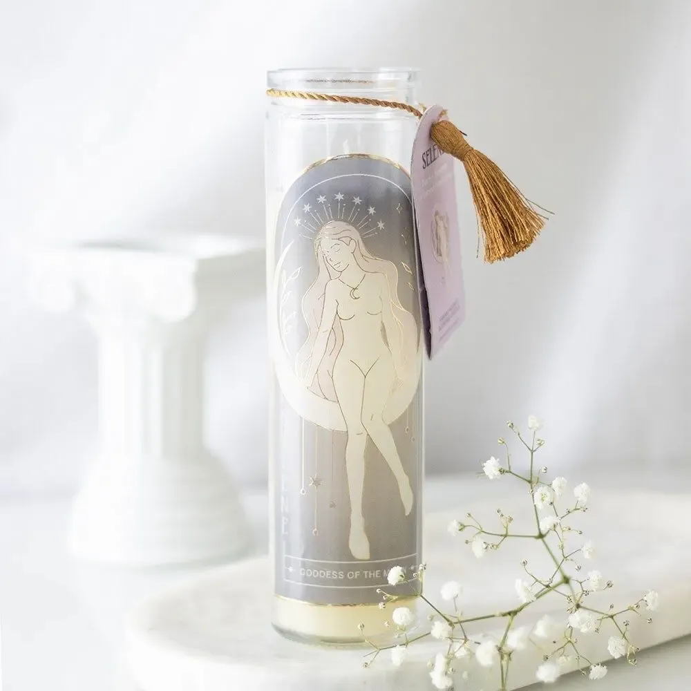 Bougies - Bougie tube Selene Goddess avec cristaux d'améthyste - SOMETHING DIFFERENT WHOLESALE