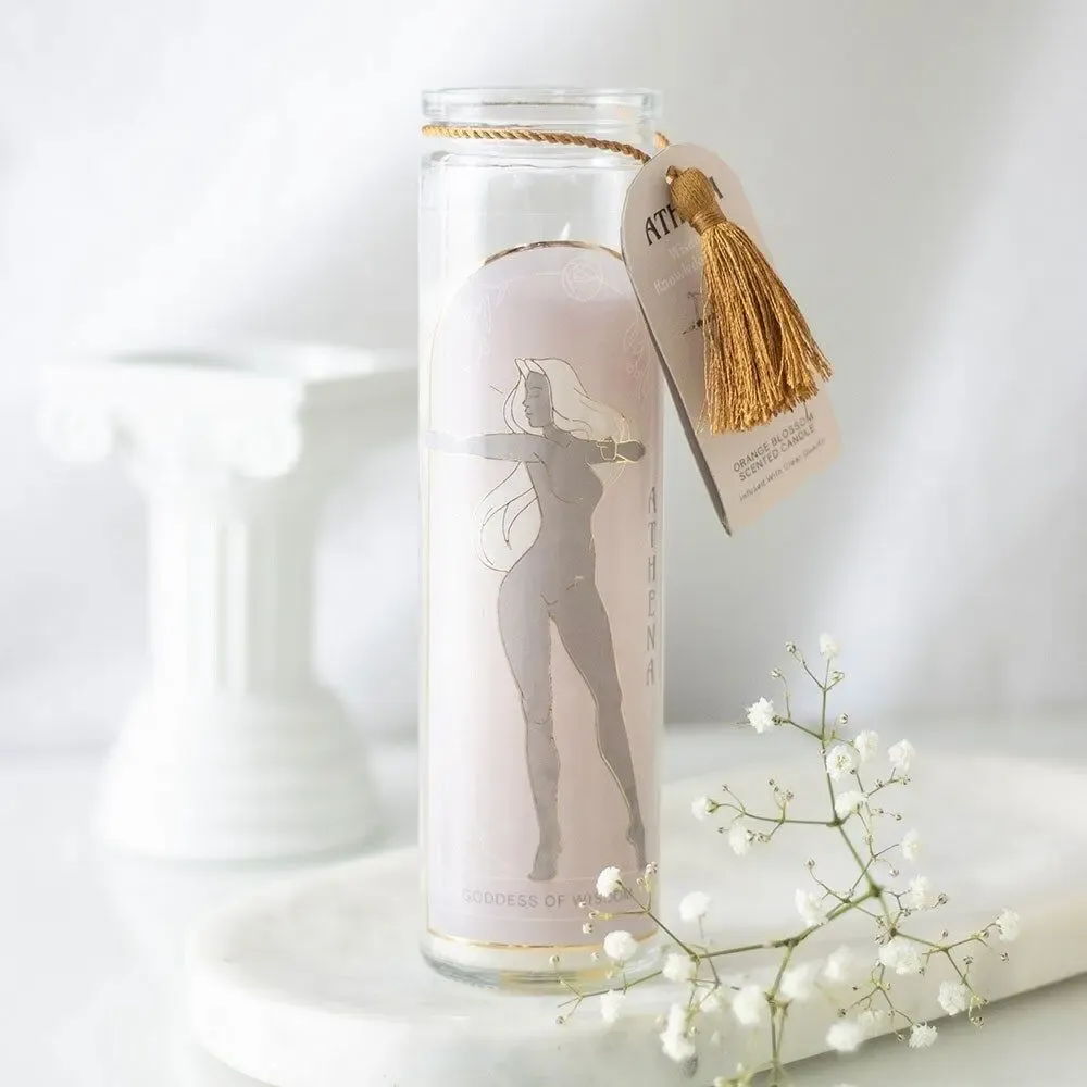 Candles - Athena Goddess Tube Candle with Clear Quartz Crystals - SOMETHING DIFFERENT WHOLESALE