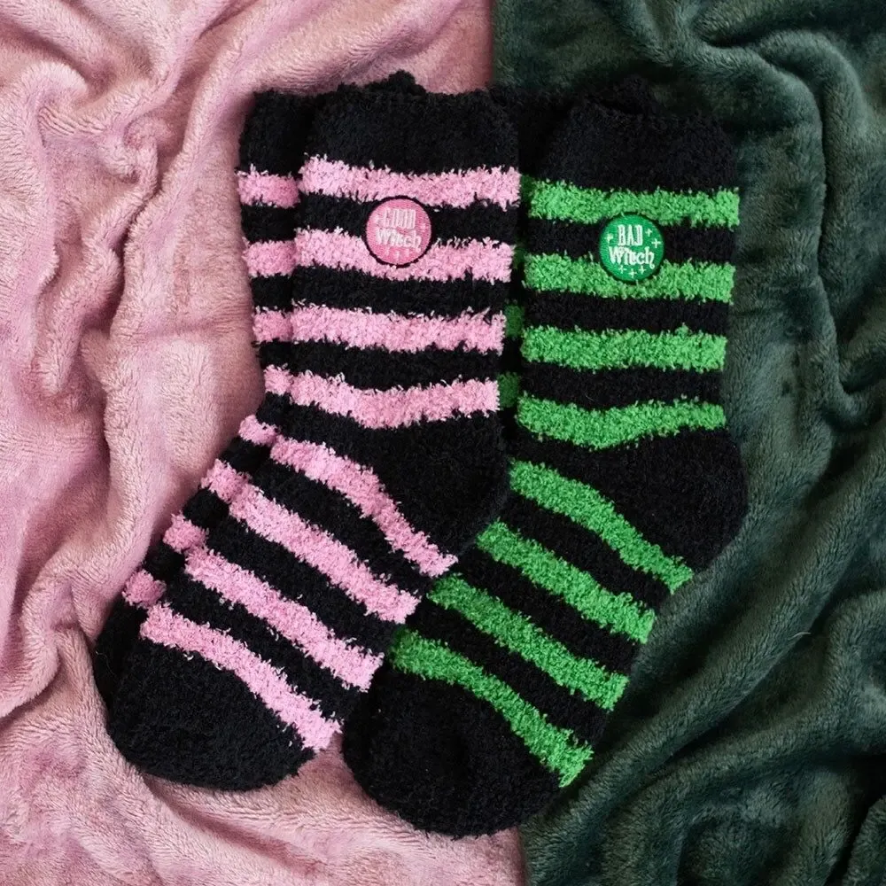 Decorative objects - Set of 2 Good Witch and Bad Witch Fluffy Socks - SOMETHING DIFFERENT WHOLESALE