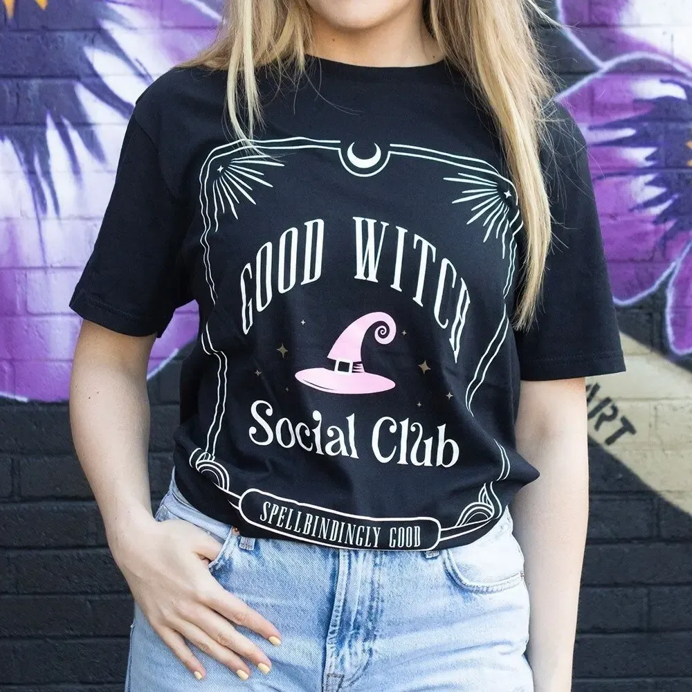 Homewear - Pink Good Witch Social Club Unisex T-shirt Size XXL - SOMETHING DIFFERENT WHOLESALE