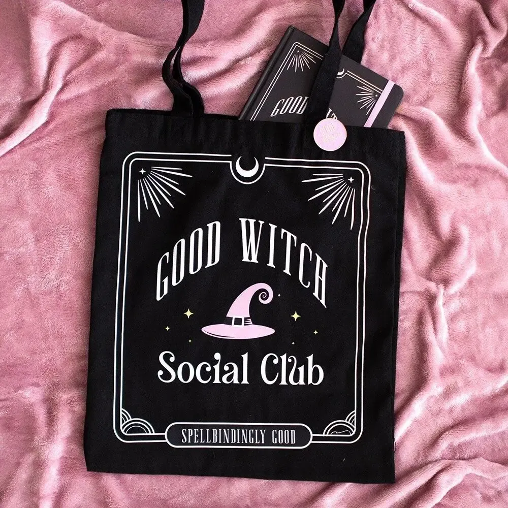 Bags and backpacks - Good Witch Social Club Polycotton Tote Bag with Pin Badge - SOMETHING DIFFERENT WHOLESALE
