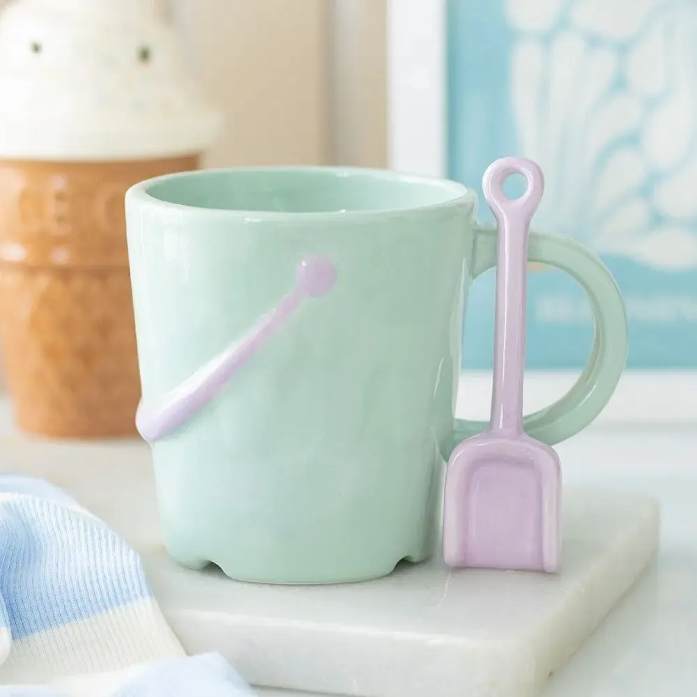 Tasses et mugs - Mug pastel avec cuillère en forme de bêche - SOMETHING DIFFERENT WHOLESALE