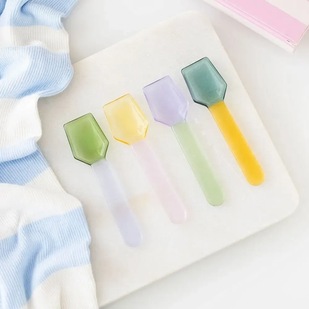 Placemats - Set of 4 Pastel Glass Dessert Spoons - SOMETHING DIFFERENT WHOLESALE