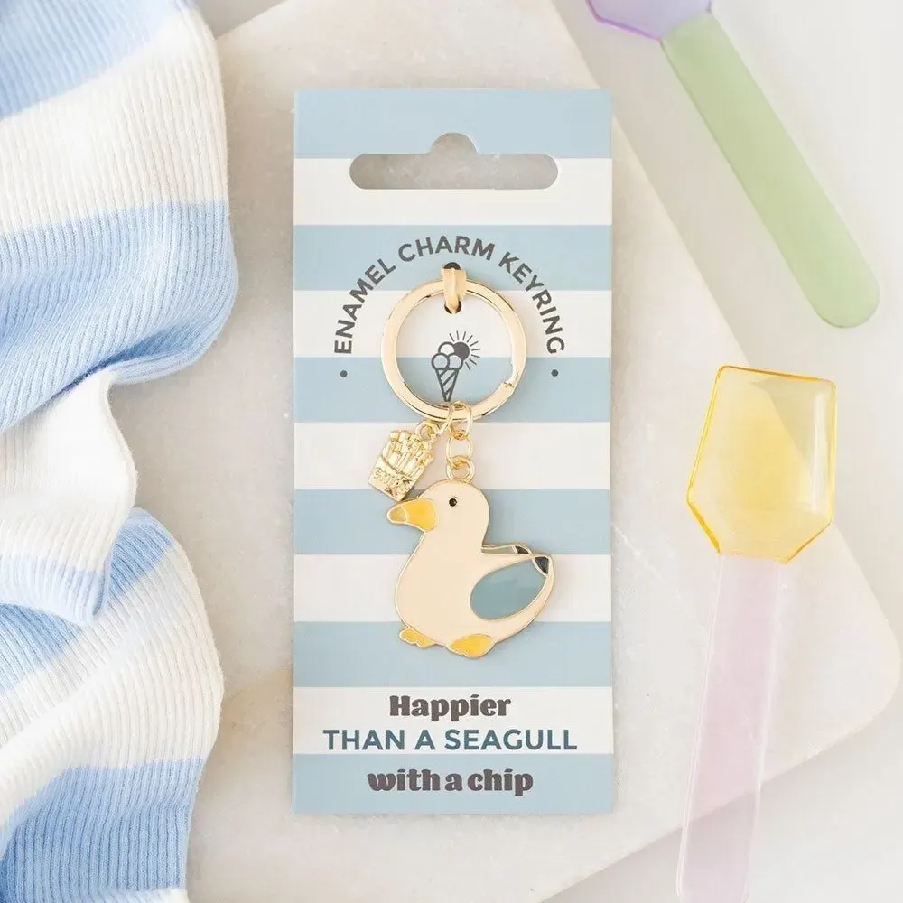 Decorative objects - Seagull and Chips Keyring - SOMETHING DIFFERENT WHOLESALE
