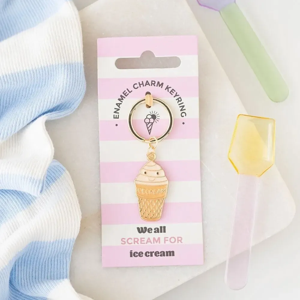 Decorative objects - Ice Cream Cone Keyring - SOMETHING DIFFERENT WHOLESALE