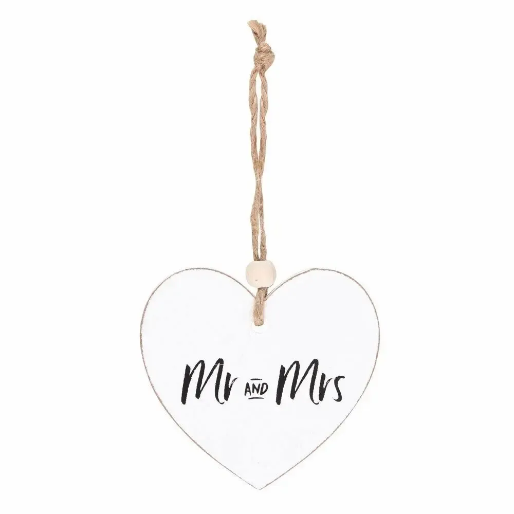 Panels - Mr and Mrs Hanging Heart Sentiment Sign - SOMETHING DIFFERENT WHOLESALE