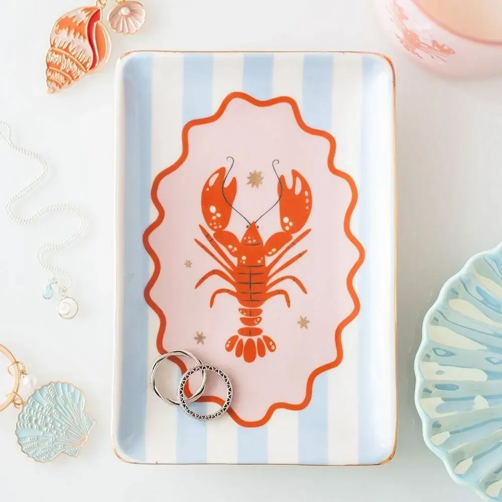 Jewelry - Striped Lobster Trinket Dish - SOMETHING DIFFERENT WHOLESALE
