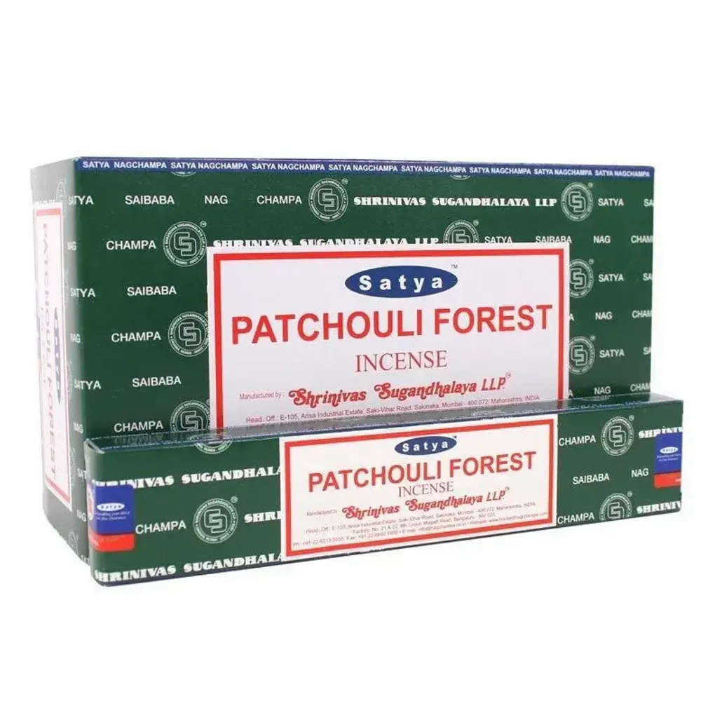 Home fragrances - 12 Packs of Patchouli Forest Incense Sticks by Satya - SOMETHING DIFFERENT WHOLESALE