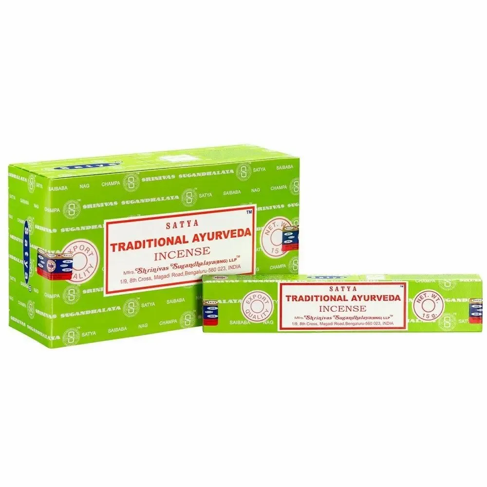 Home fragrances - Set of 12 Packets of Traditional Ayurveda Incense Sticks by Satya - SOMETHING DIFFERENT WHOLESALE