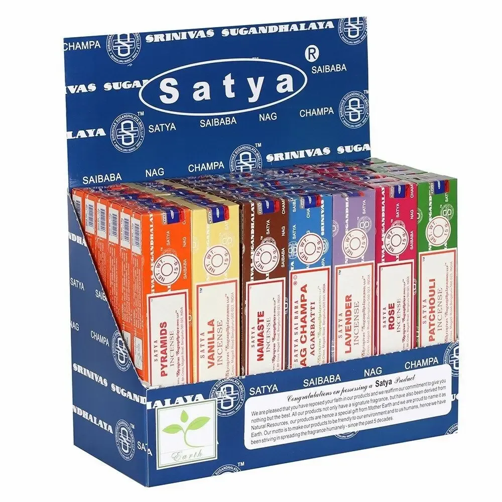Parfums d'intérieur - Coffret de présentation pour bâtonnets d'encens Satya - Pack de démarrage de 3 (6/12) - SOMETHING DIFFERENT WHOLESALE