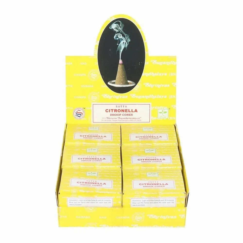 Scents - Set of 12 Citronella Dhoop Incense Cones by Satya (6/30) - SOMETHING DIFFERENT WHOLESALE