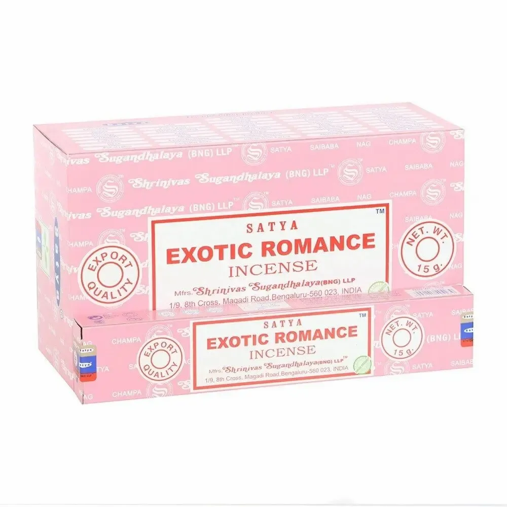 Home fragrances - Set of 12 Satya Exotic Romance Incense Sticks (12/50) - SOMETHING DIFFERENT WHOLESALE