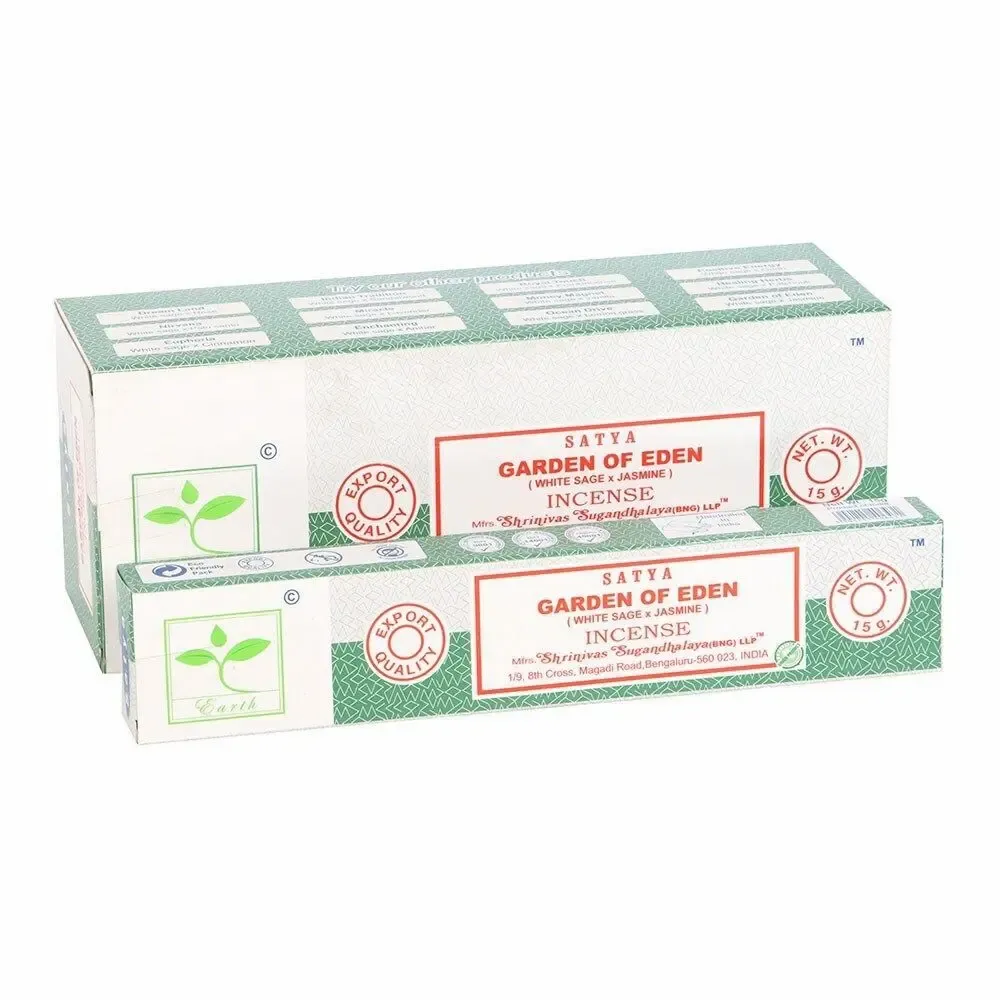 Parfums d'intérieur - Lot de 6 encens Earth Satya Jardin d'Éden (12/50) - SOMETHING DIFFERENT WHOLESALE