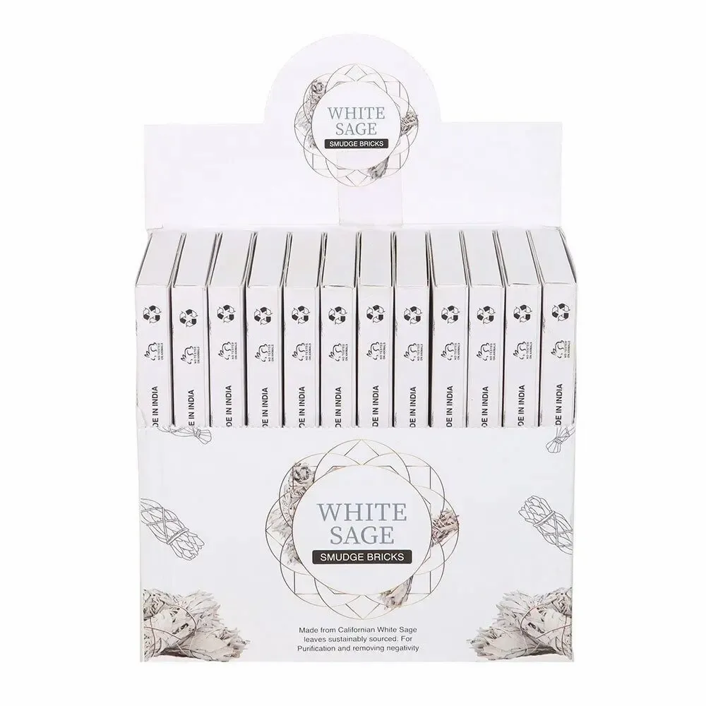 Senteurs - Briques de fumigation à la sauge blanche Green Tree avec support - SOMETHING DIFFERENT WHOLESALE