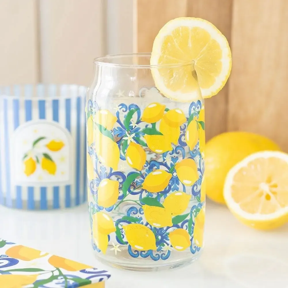 Verres - Verre à canette Lemon Print - SOMETHING DIFFERENT WHOLESALE