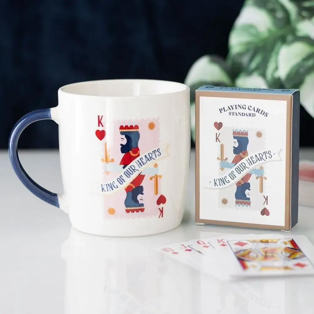 Tasses et mugs - Ensemble de tasse et de cartes à jouer « Roi de nos cœurs » - SOMETHING DIFFERENT WHOLESALE