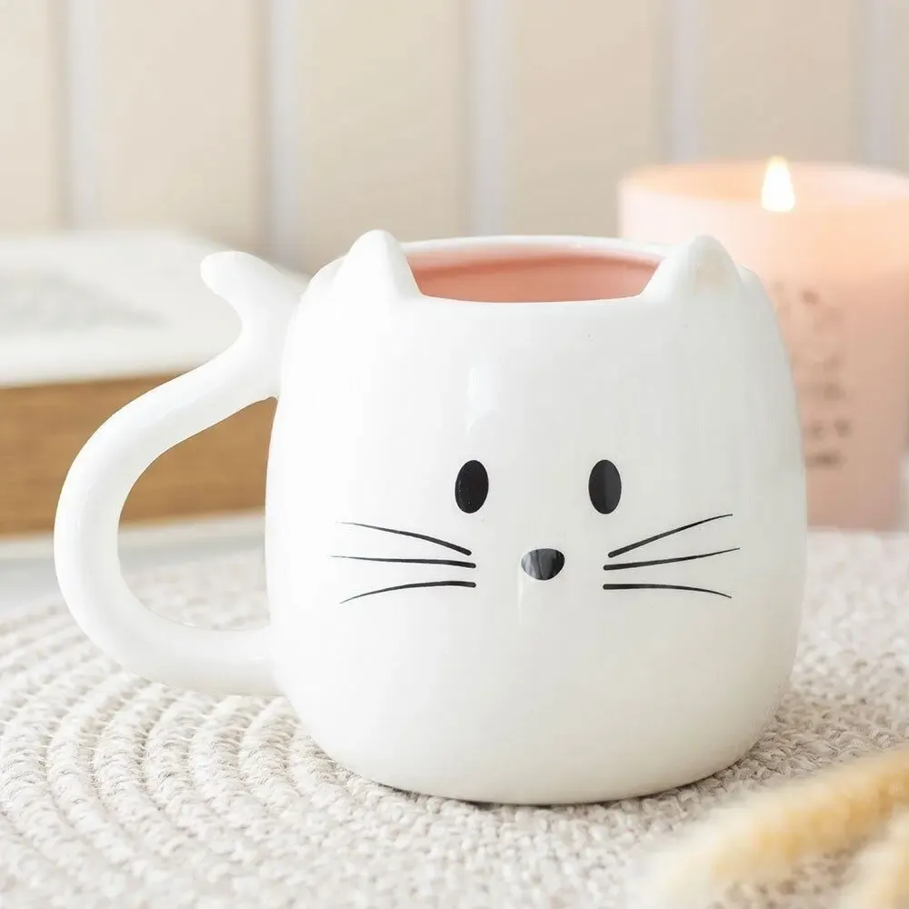 Tasses et mugs - Mug en forme de chat blanc - SOMETHING DIFFERENT WHOLESALE
