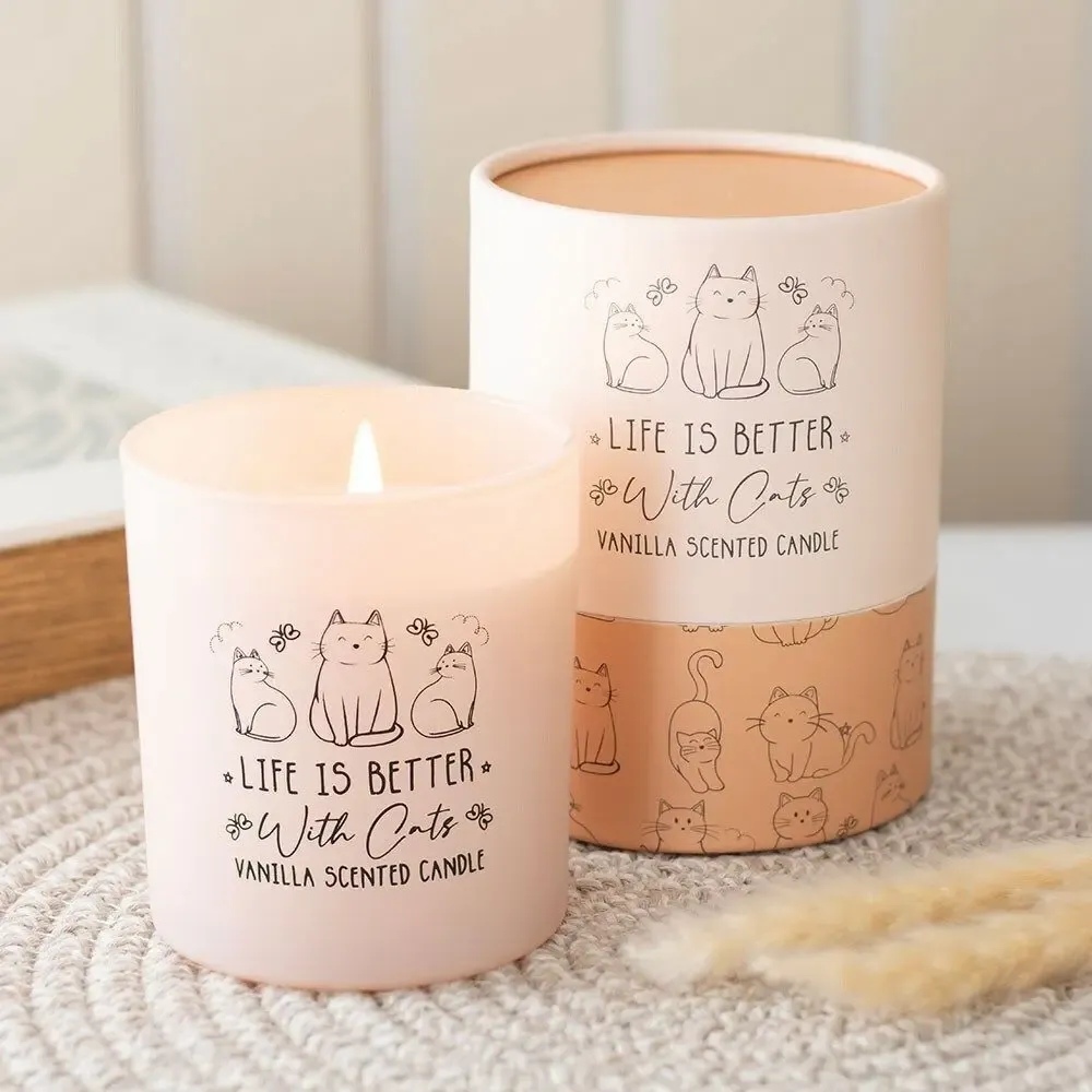 Candles - Life Is Better With Cats Vanilla Candle - SOMETHING DIFFERENT WHOLESALE