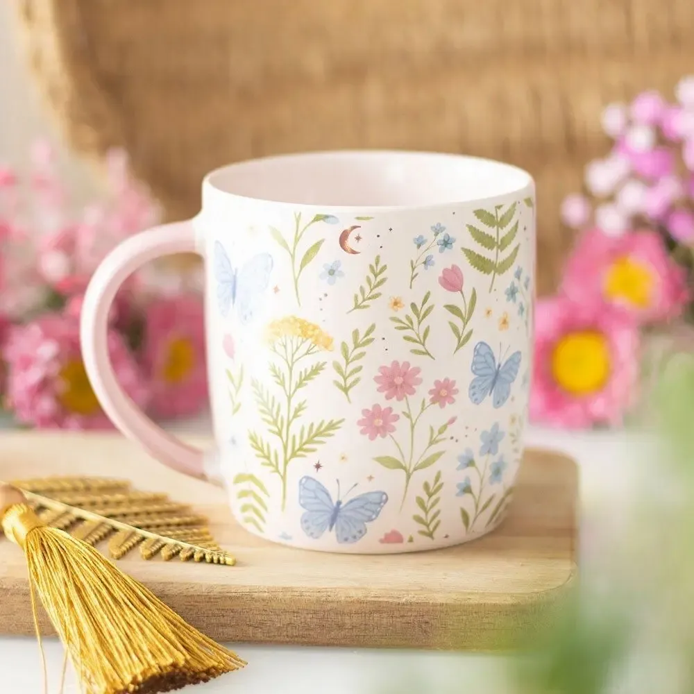 Mugs - Luna Bloom Floral Print Mug - SOMETHING DIFFERENT WHOLESALE