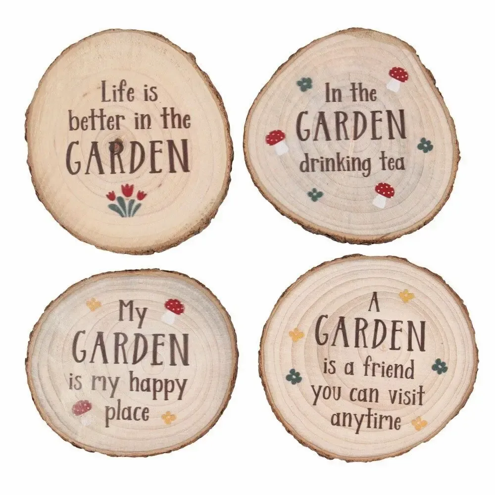 Placemats - Garden Wood Slice Coaster Set - SOMETHING DIFFERENT WHOLESALE