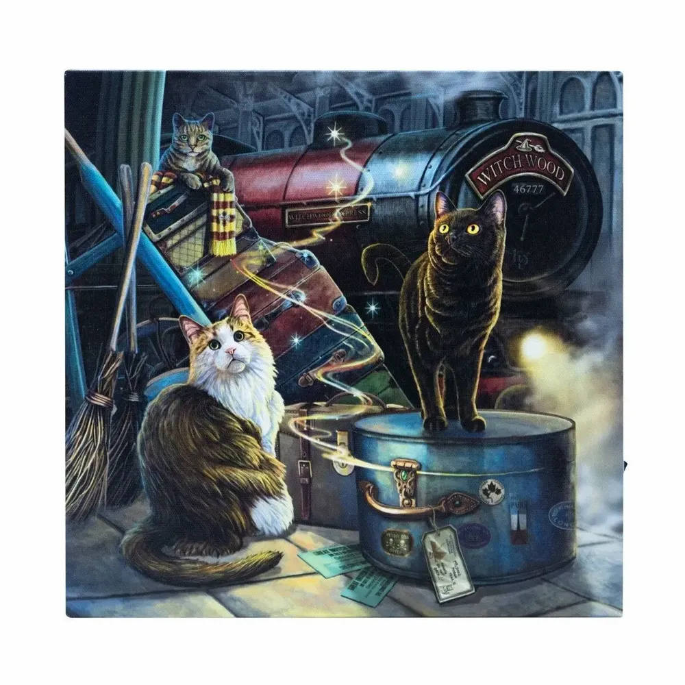 Decorative objects - Witchwood Express Light Up Canvas Plaque by Lisa Parker - SOMETHING DIFFERENT WHOLESALE