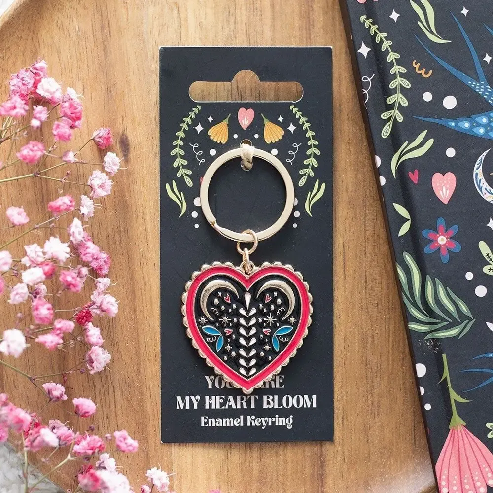 Decorative objects - Folk Heart Keyring - SOMETHING DIFFERENT WHOLESALE