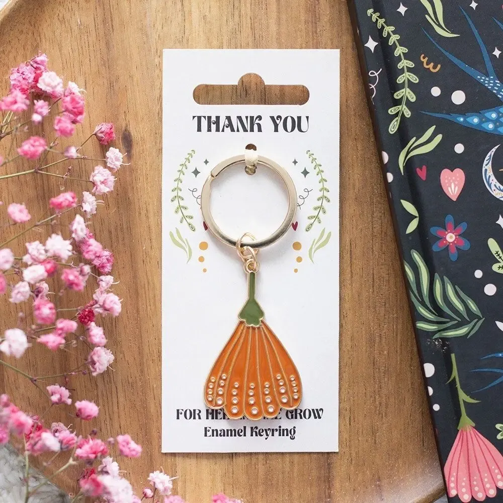 Decorative objects - Thank You for Helping Me Grow Flower Keyring - SOMETHING DIFFERENT WHOLESALE