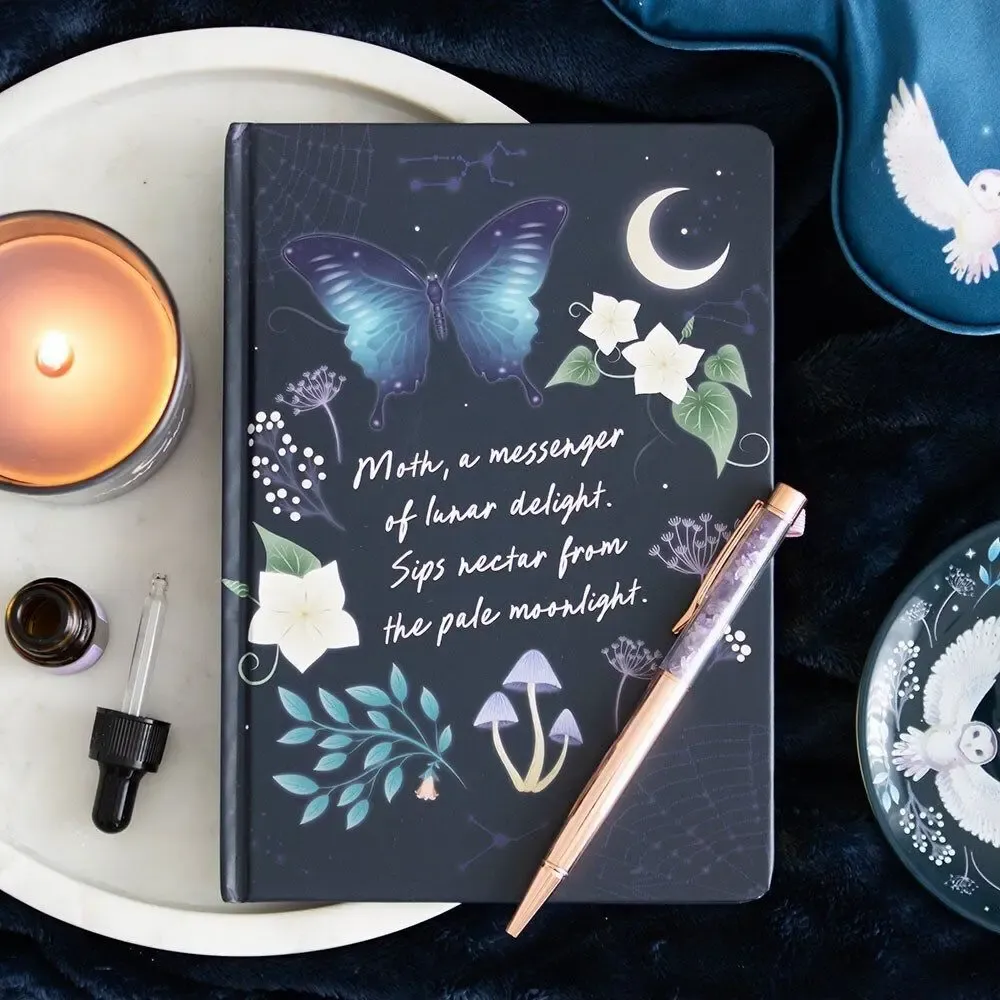Stationery - Midnight Moth Journal with Amethyst Pen - SOMETHING DIFFERENT WHOLESALE