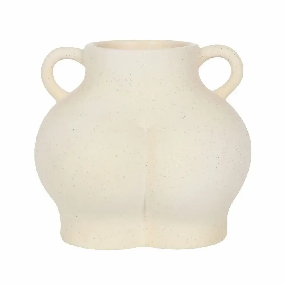 Flower pots - Cream Speckle Bum Plant Pot - SOMETHING DIFFERENT WHOLESALE
