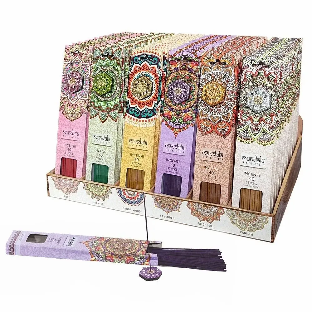 Home fragrances - Mandala Incense Sticks Display of 72 Pieces - SOMETHING DIFFERENT WHOLESALE