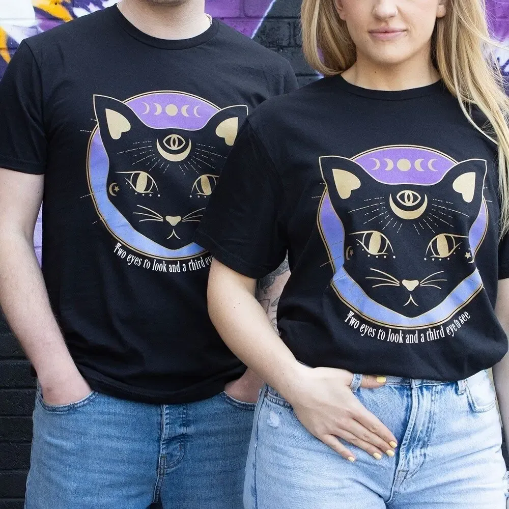 Homewear - Mystic Mog Black Cat Unisex T-shirt Size XL - SOMETHING DIFFERENT WHOLESALE