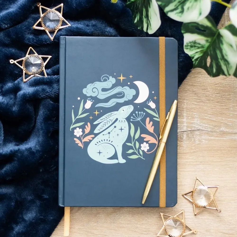Stationery - Midnight Hare A5 Notebook - SOMETHING DIFFERENT WHOLESALE