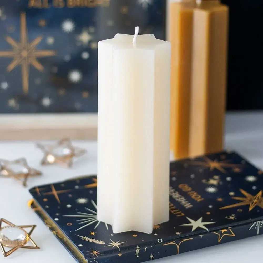 Candles - Cream Starry Night Star Shaped Taper Candle - SOMETHING DIFFERENT WHOLESALE