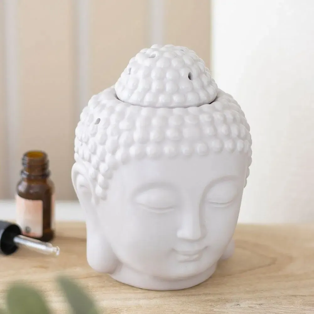 Scents - Small Grey Buddha Head Oil Burner - SOMETHING DIFFERENT WHOLESALE