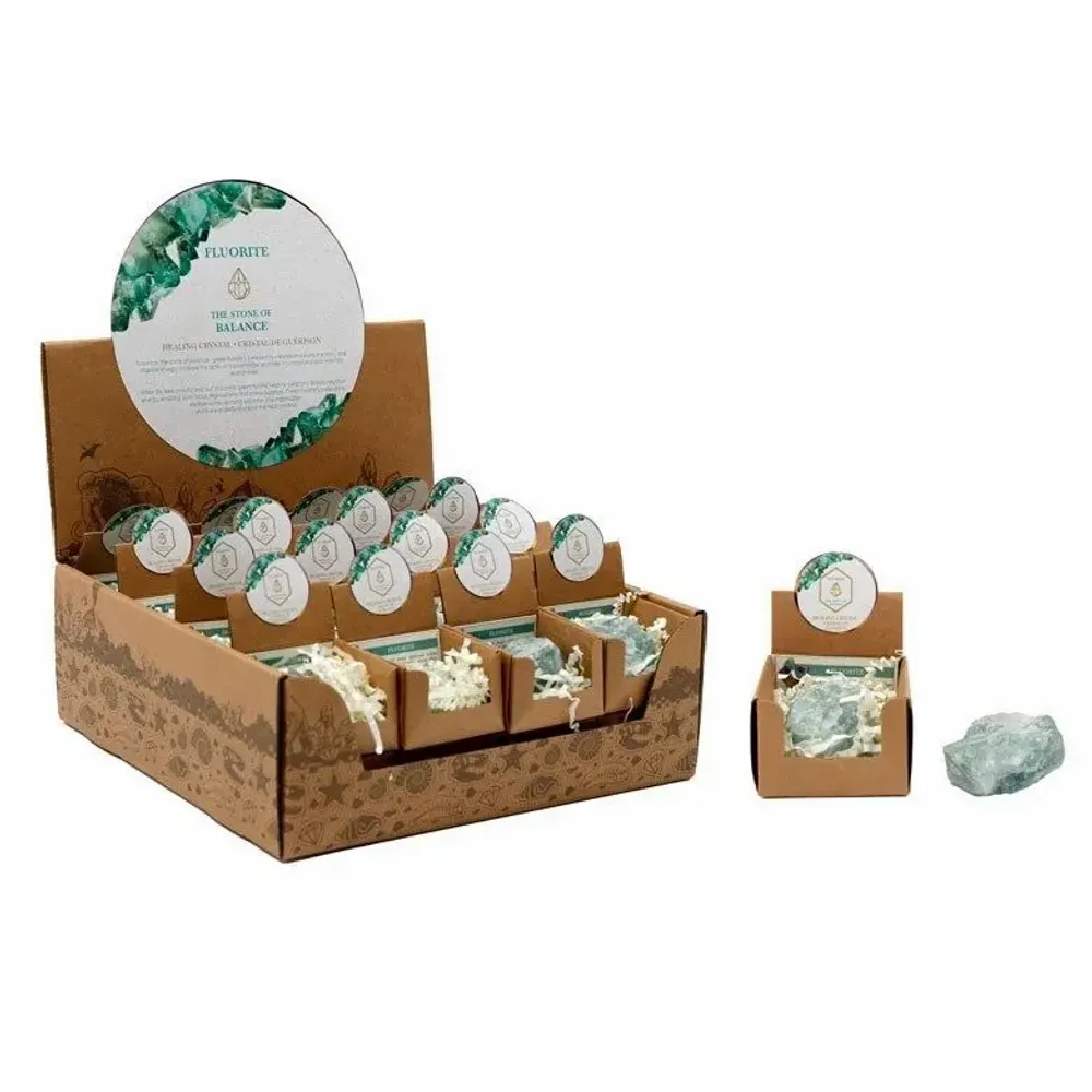 Decorative objects - Rough Fluorite Crystal in Gift Box - SOMETHING DIFFERENT WHOLESALE