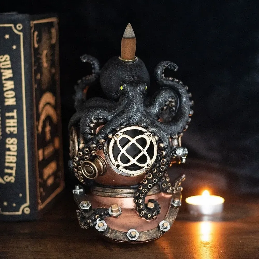 Scents - Kraken on Diver's Helmet Backflow Incense Burner - SOMETHING DIFFERENT WHOLESALE