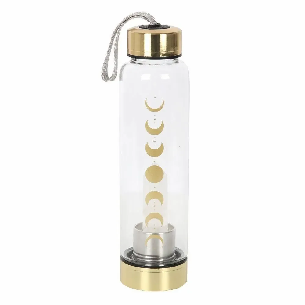 Glass - Quartz Moon Phase Glass Water Bottle - SOMETHING DIFFERENT WHOLESALE
