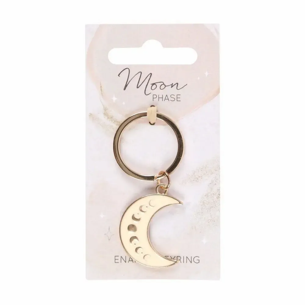 Decorative objects - Moon Phase Crescent Enamel Keyring - SOMETHING DIFFERENT WHOLESALE