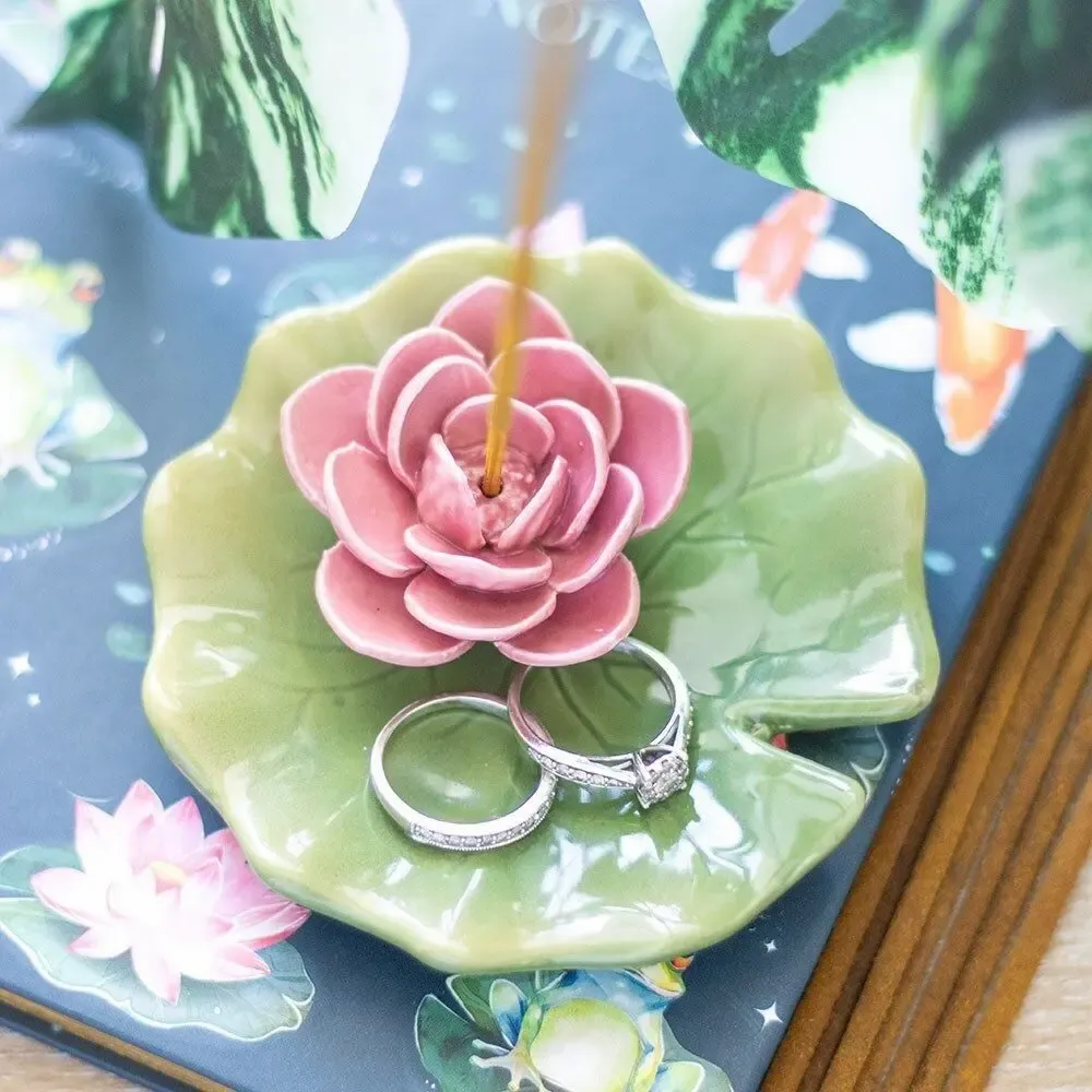 Scents - Lily Pad Trinket Dish and Incense Stick Holder - SOMETHING DIFFERENT WHOLESALE