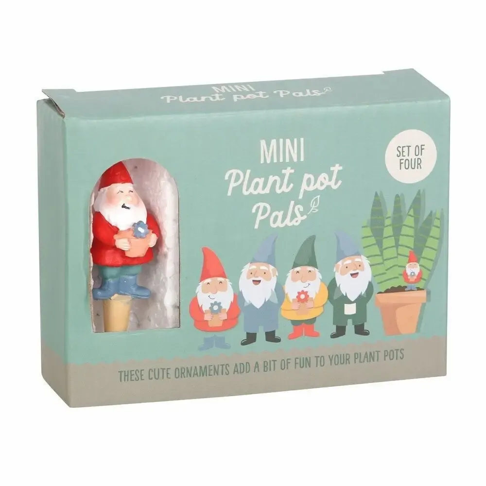 Ornements - Ensemble de 4 mini gnomes pour pots de fleurs - SOMETHING DIFFERENT WHOLESALE