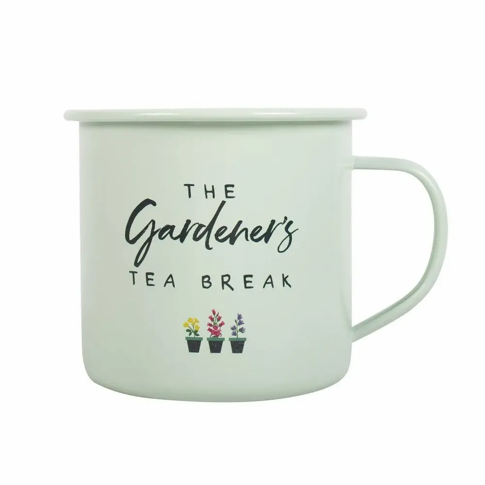 Tasses et mugs - Mug émaillé « Pause thé du jardinier » - SOMETHING DIFFERENT WHOLESALE
