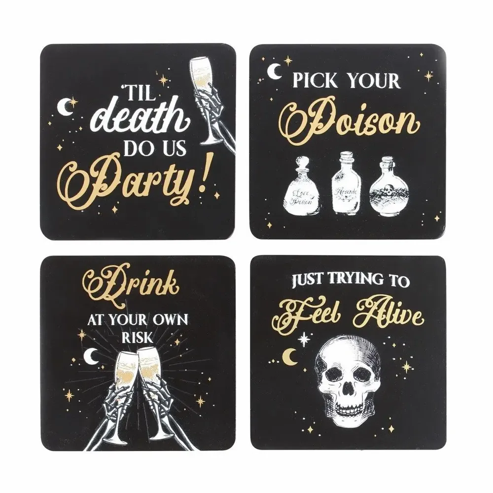 Sets de table - Ensemble de 4 sous-verres « Jusqu'à ce que la mort nous sépare » - SOMETHING DIFFERENT WHOLESALE