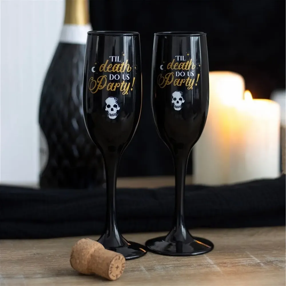 Verres - Service à champagne « Jusqu'à ce que la mort nous sépare » - SOMETHING DIFFERENT WHOLESALE