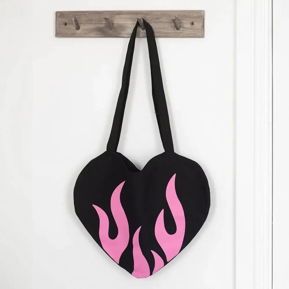 Bags and backpacks - Burning Heart Satin Tote Bag - SOMETHING DIFFERENT WHOLESALE