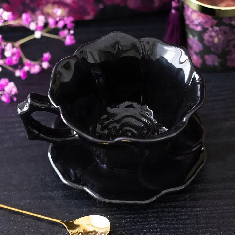 Sets de table - Tasse et soucoupe à thé Rose Noire - SOMETHING DIFFERENT WHOLESALE