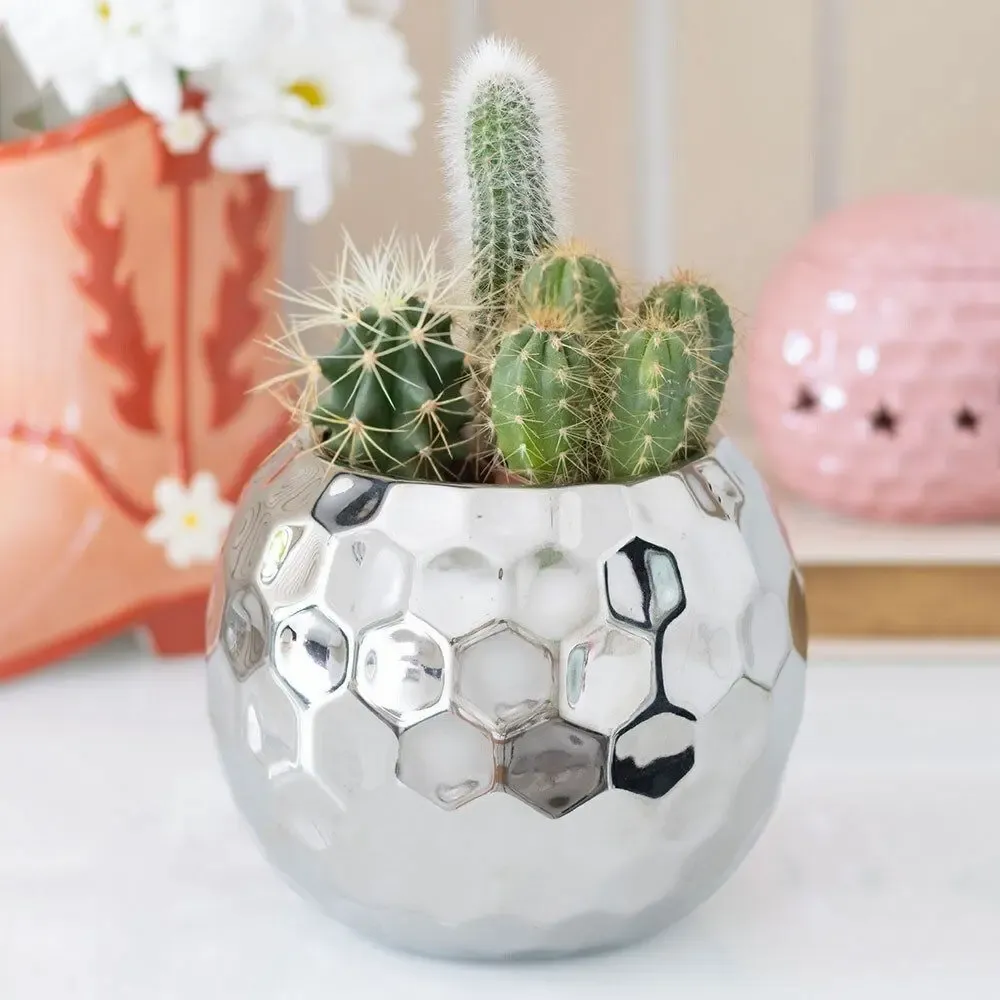 Pots de fleurs - Vase boule disco argentée - SOMETHING DIFFERENT WHOLESALE